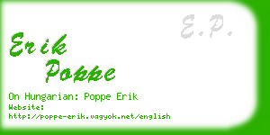 erik poppe business card